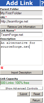 Add Link Dialog